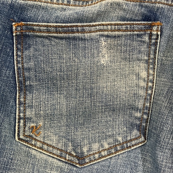 Kut from the Kloth Distressed Straight Leg Cuffed Crops Stretch Jeans size 8 - Picture 5 of 15